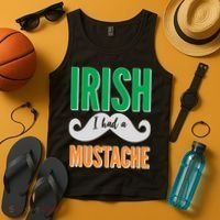 Irish I Had A Mustache Tank Top thumb 4