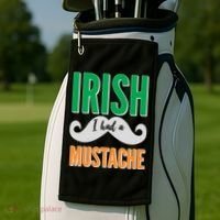 Irish I Had A Mustache Golf Towel thumb 2