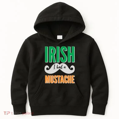 Irish I Had A Mustache Kids Hoodie