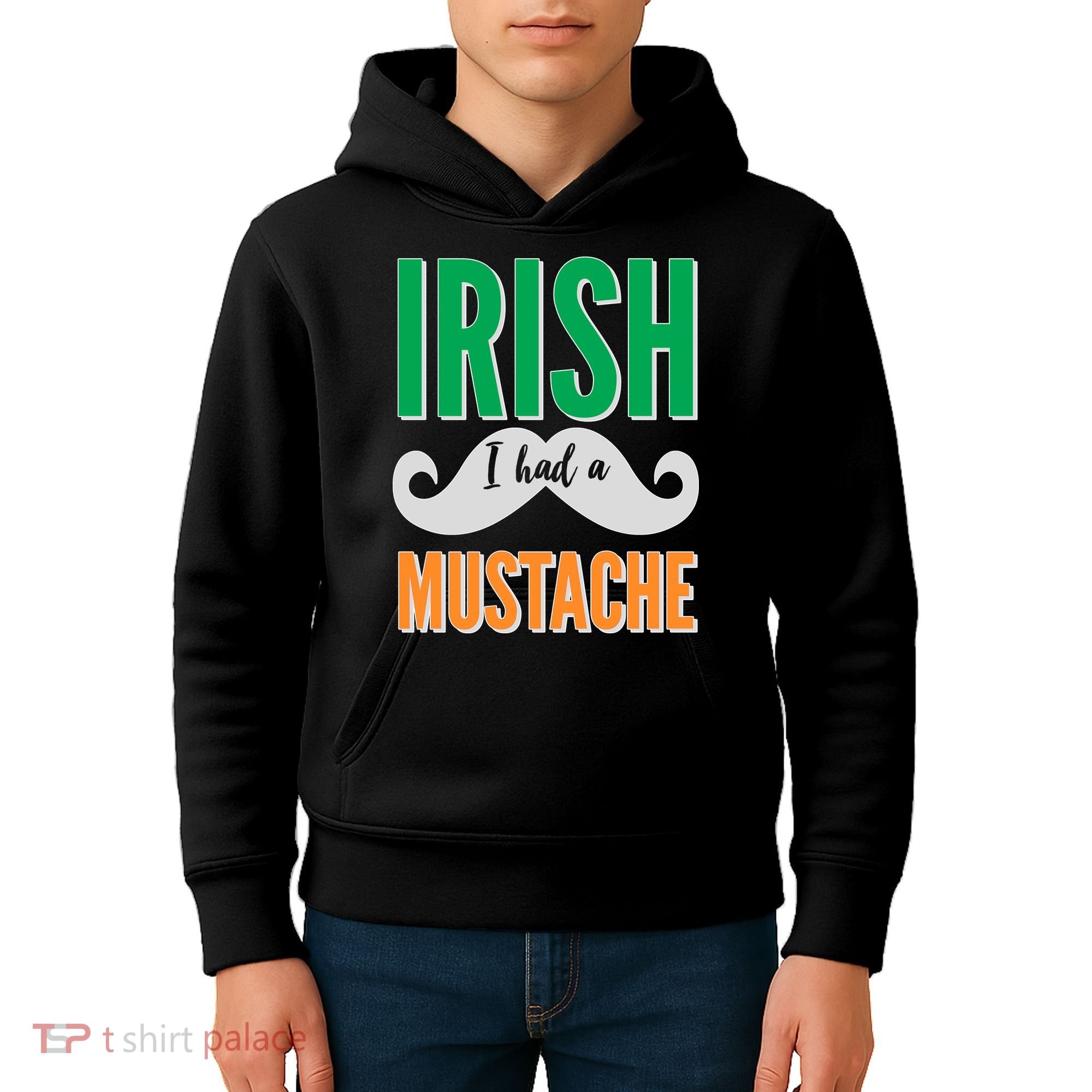 Irish I Had A Mustache Kids Hoodie