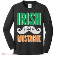 Irish I Had A Mustache Kids Long Sleeve Shirt thumb 0