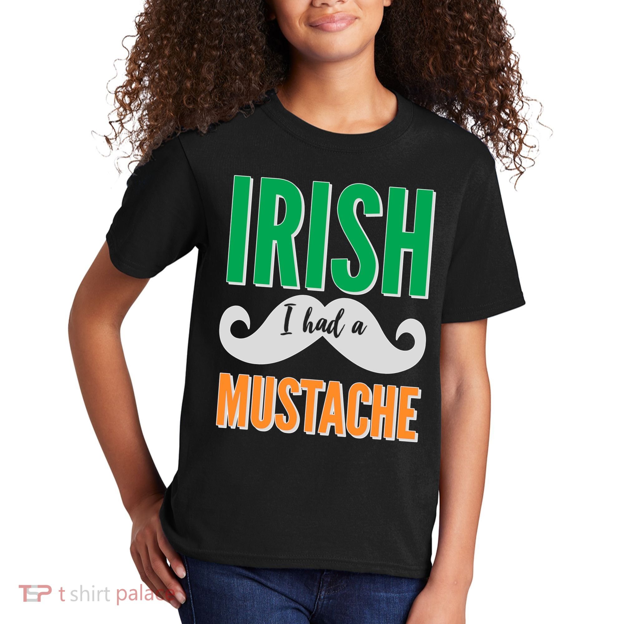 Irish I Had A Mustache Kids T-Shirt
