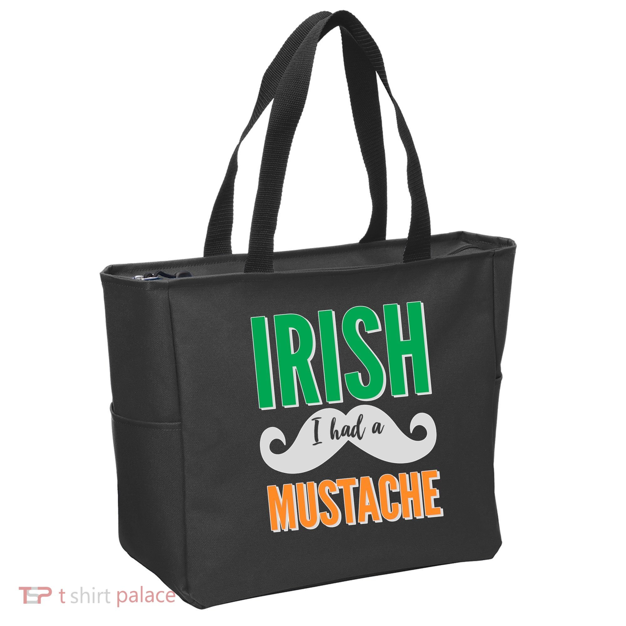 Irish I Had A Mustache Tote Bag