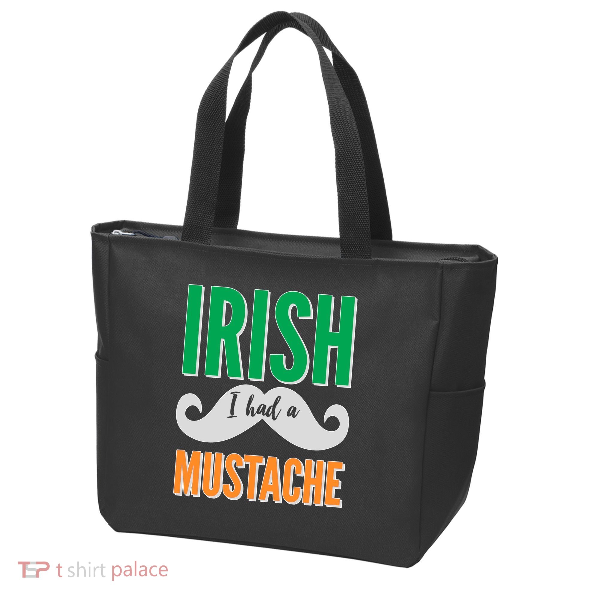 Irish I Had A Mustache Tote Bag