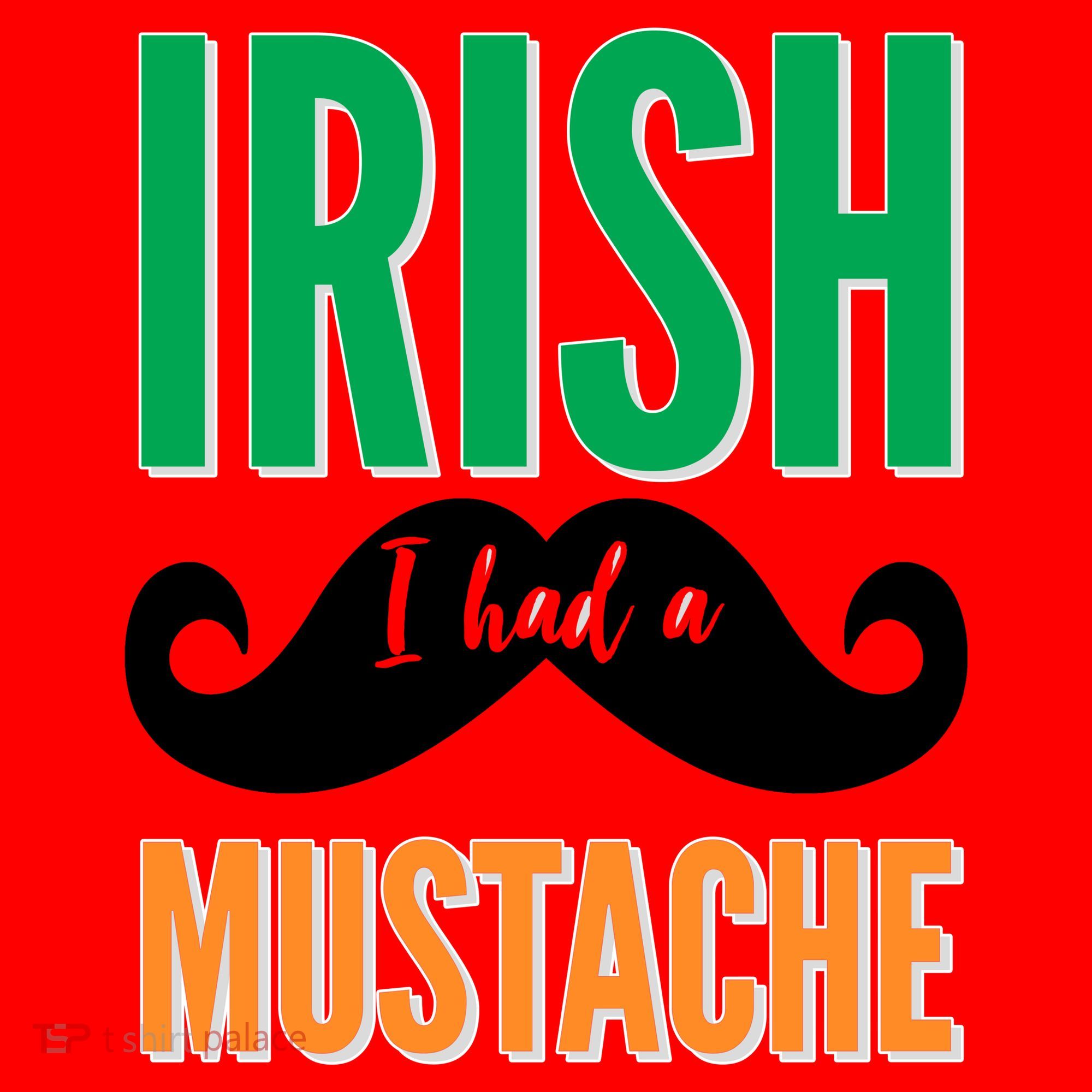 Irish I Had A Mustache Santa Hat