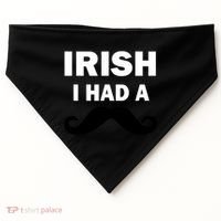 Irish I had A Mustache Funny USA-Made Doggie Bandana thumb 0