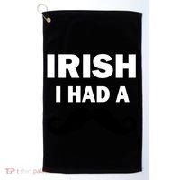 Irish I had A Mustache Funny Golf Towel thumb 0