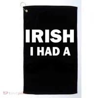 Irish I had A Mustache Funny Golf Towel thumb 0
