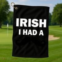 Irish I had A Mustache Funny Golf Towel thumb 1