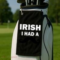 Irish I had A Mustache Funny Golf Towel thumb 2