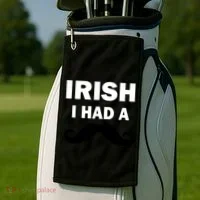 Irish I had A Mustache Funny Golf Towel thumb 2