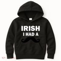 Irish I had A Mustache Funny Kids Hoodie thumb 0