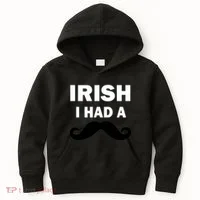 Irish I had A Mustache Funny Kids Hoodie thumb 0