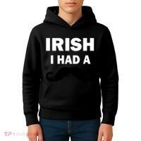 Irish I had A Mustache Funny Kids Hoodie thumb 4