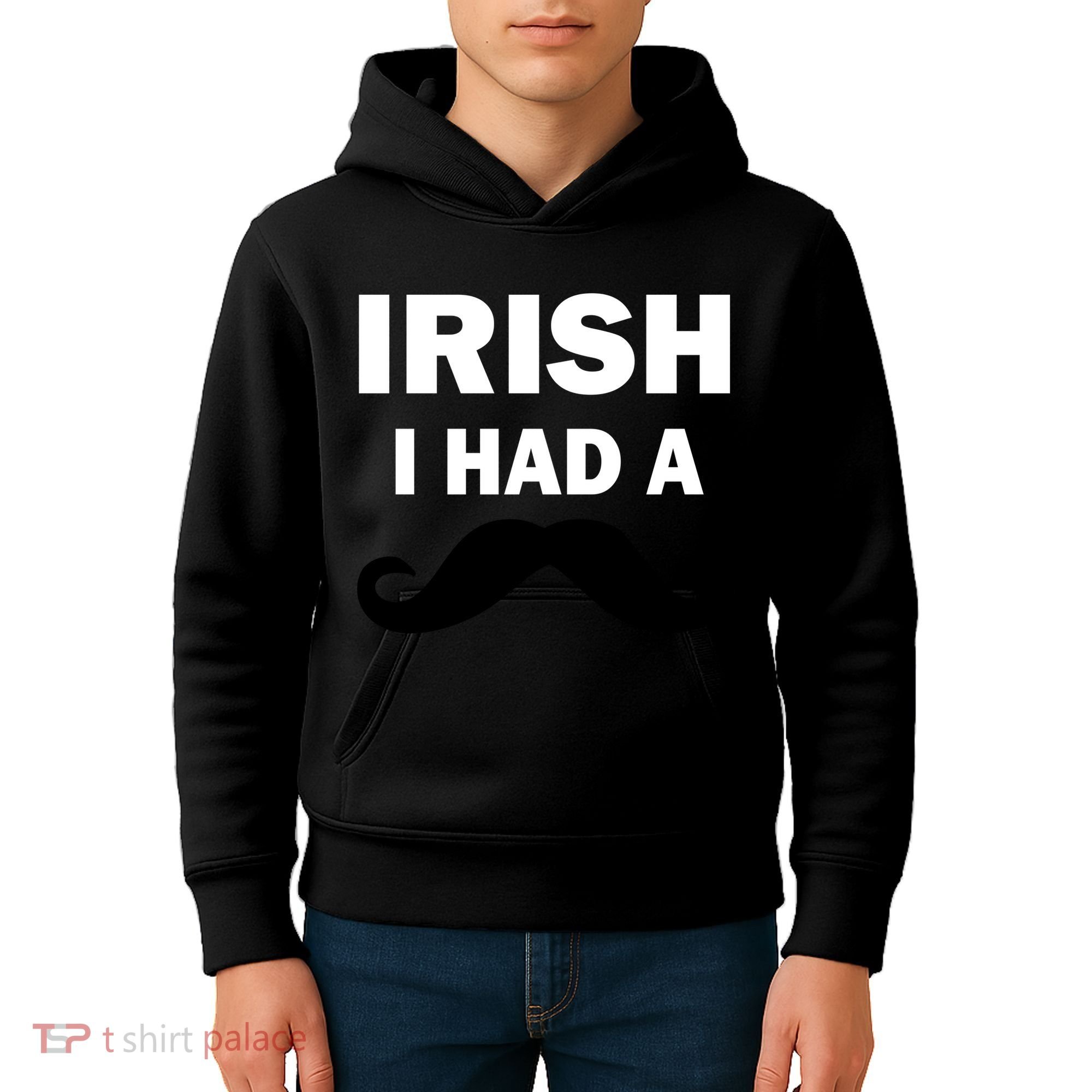 Irish I had A Mustache Funny Kids Hoodie