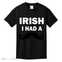 Irish I had A Mustache Funny Kids T-Shirt thumb 0