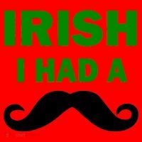 Irish I had A Mustache Funny Santa Hat thumb 1