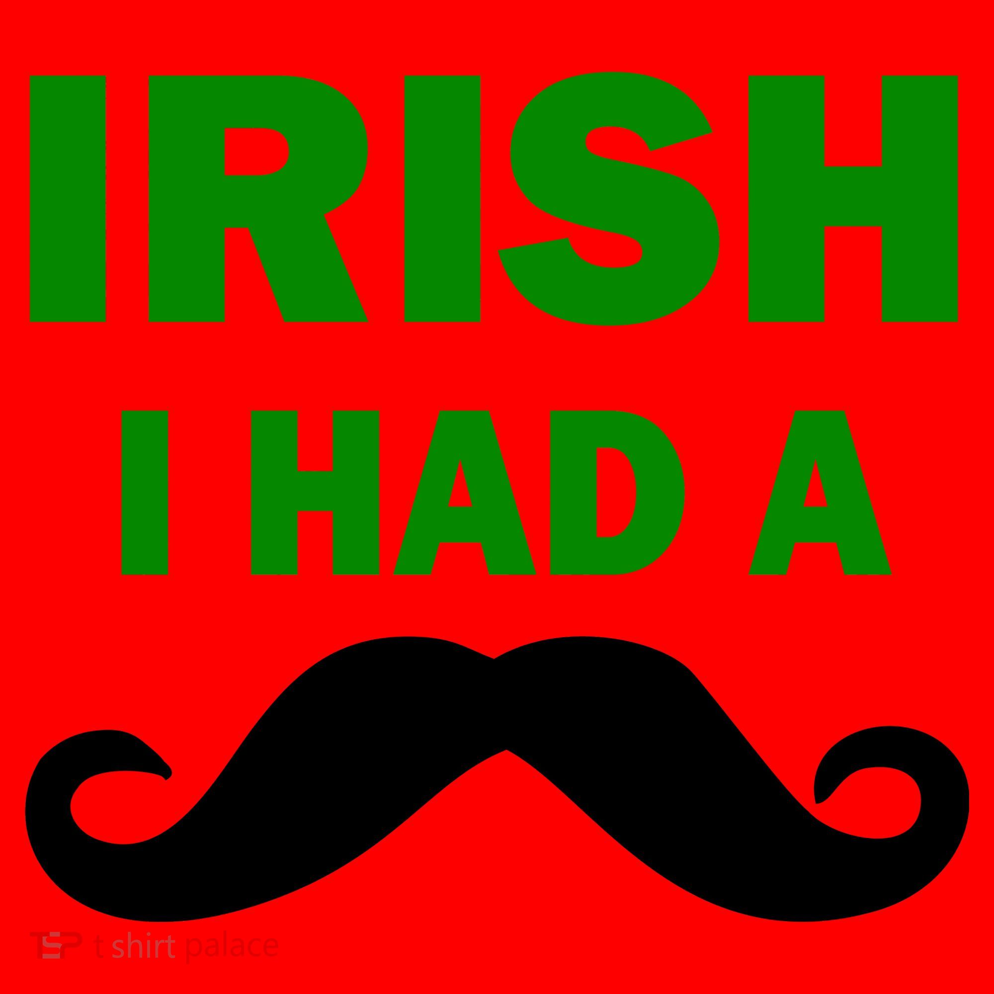 Irish I had A Mustache Funny Santa Hat
