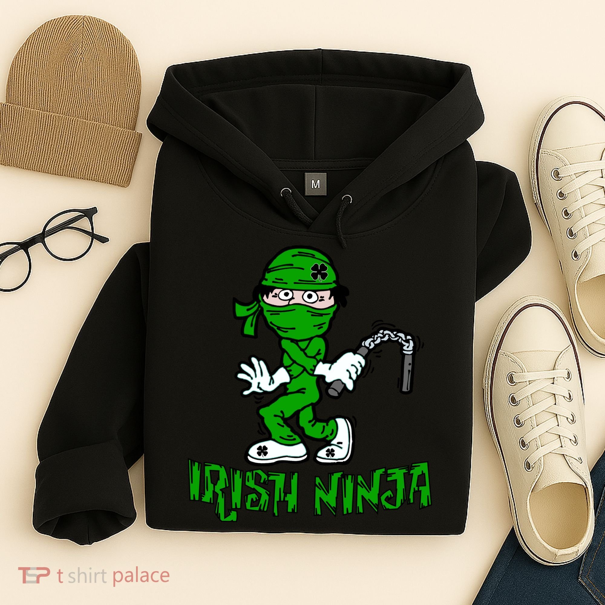 Irish Ninja St. Patricks Day Funny Hoodie