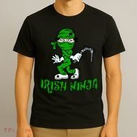 Irish Ninja St. Patricks Day Funny T-Shirt thumb 3