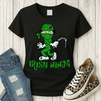 Irish Ninja St. Patricks Day Funny Women's T-Shirt thumb 3