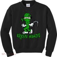 Irish Ninja St. Patricks Day Funny Kids Sweatshirt thumb 0