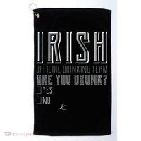 Irish Official Drinking Team Are You Drunk Golf Towel thumb 0