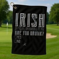 Irish Official Drinking Team Are You Drunk Golf Towel thumb 1