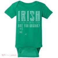Irish Official Drinking Team Are You Drunk Baby Bodysuit thumb 0