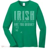 Irish Official Drinking Team Are You Drunk Women's Long Sleeve Shirt thumb 0