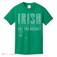 Irish Official Drinking Team Are You Drunk Kids T-Shirt thumb 0