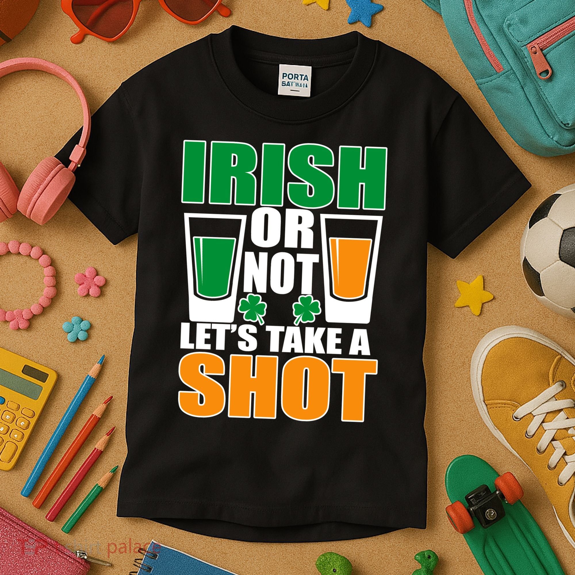 Irish Or Not Let's Take A Shot  Kids T-Shirt