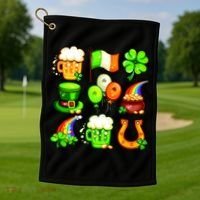 Irish Party Favors Festive St. Patrick's Day Mashup Golf Towel thumb 1