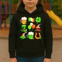 Irish Party Favors Festive St. Patrick's Day Mashup Kids Hoodie thumb 3