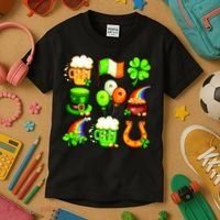 Irish Party Favors Festive St. Patrick's Day Mashup Kids T-Shirt thumb 3