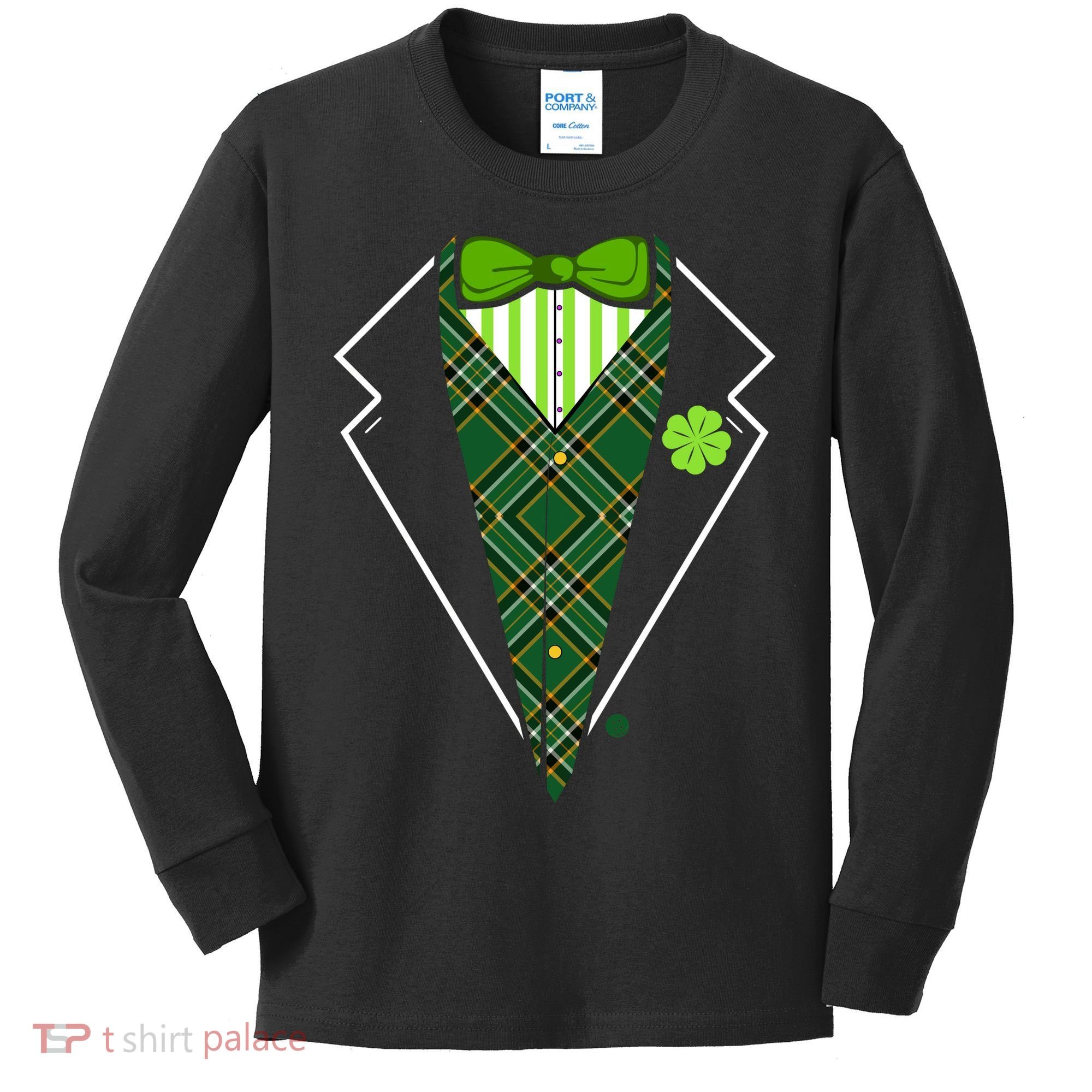 Irish Party Tuxedo Kids Long Sleeve Shirt
