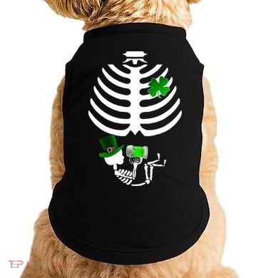 Irish Pregnant Skeleton Baby Beer Doggie Tank