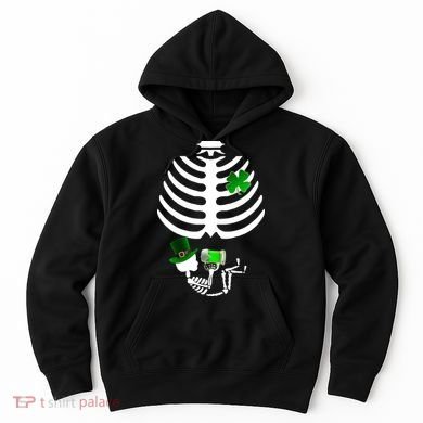 Irish Pregnant Skeleton Baby Beer Hoodie