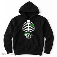 Irish Pregnant Skeleton Baby Beer Hoodie thumb 0