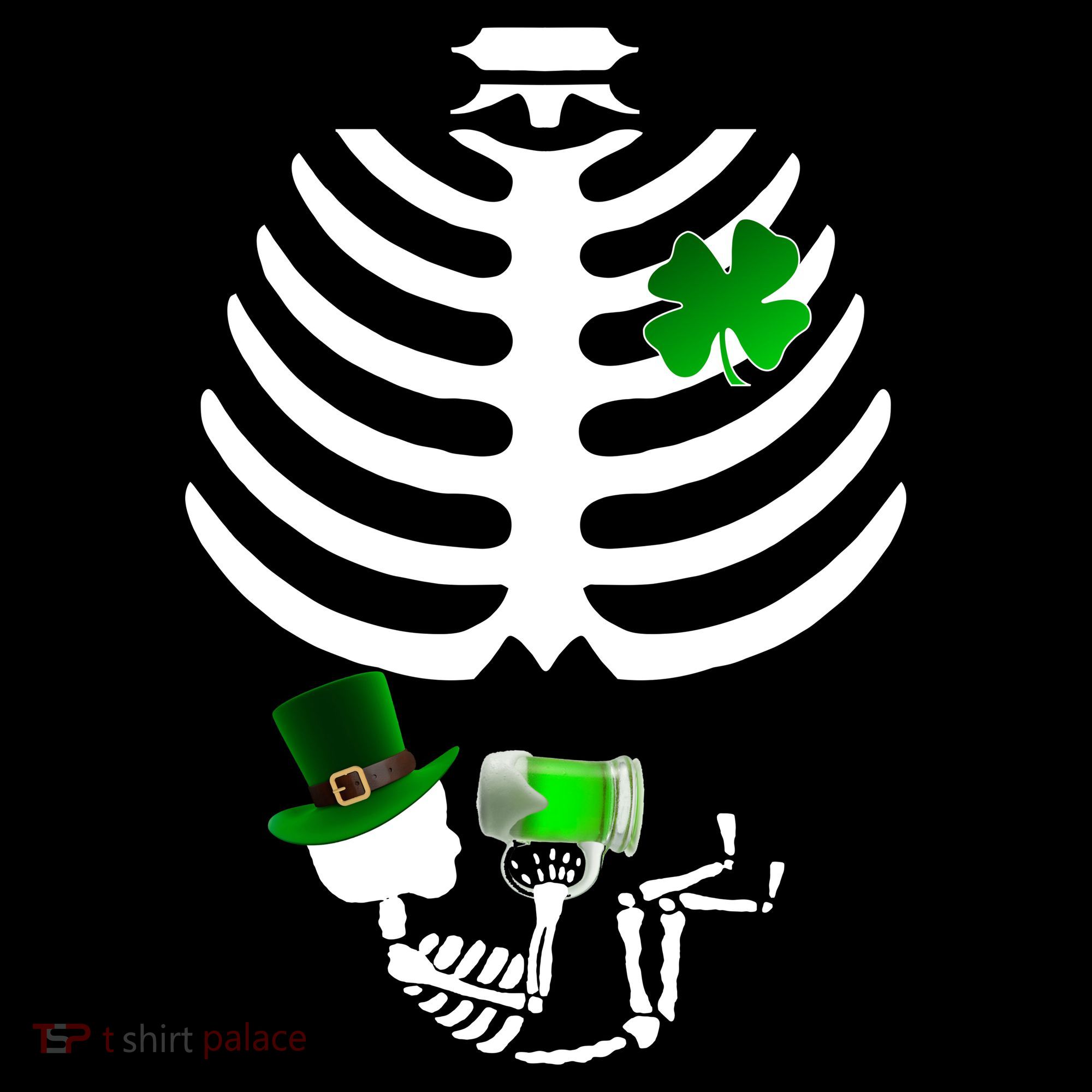 Irish Pregnant Skeleton Baby Beer Sweatshirt