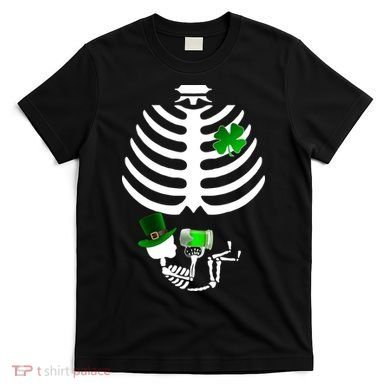 Irish Pregnant Skeleton Baby Beer T-Shirt