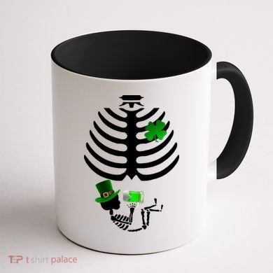 Irish Pregnant Skeleton Baby Beer Coffee Mug back