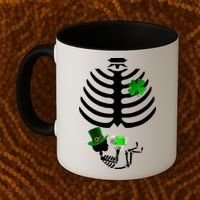 Irish Pregnant Skeleton Baby Beer Coffee Mug thumb 2