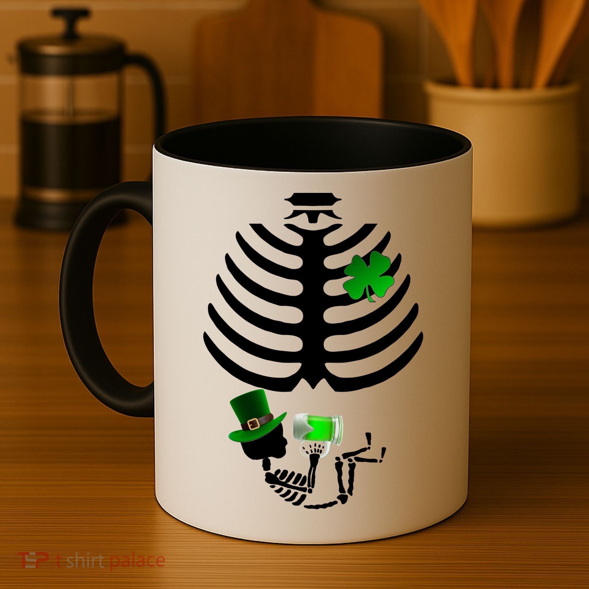 Irish Pregnant Skeleton Baby Beer Coffee Mug