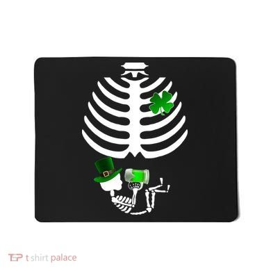 Irish Pregnant Skeleton Baby Beer Mousepad