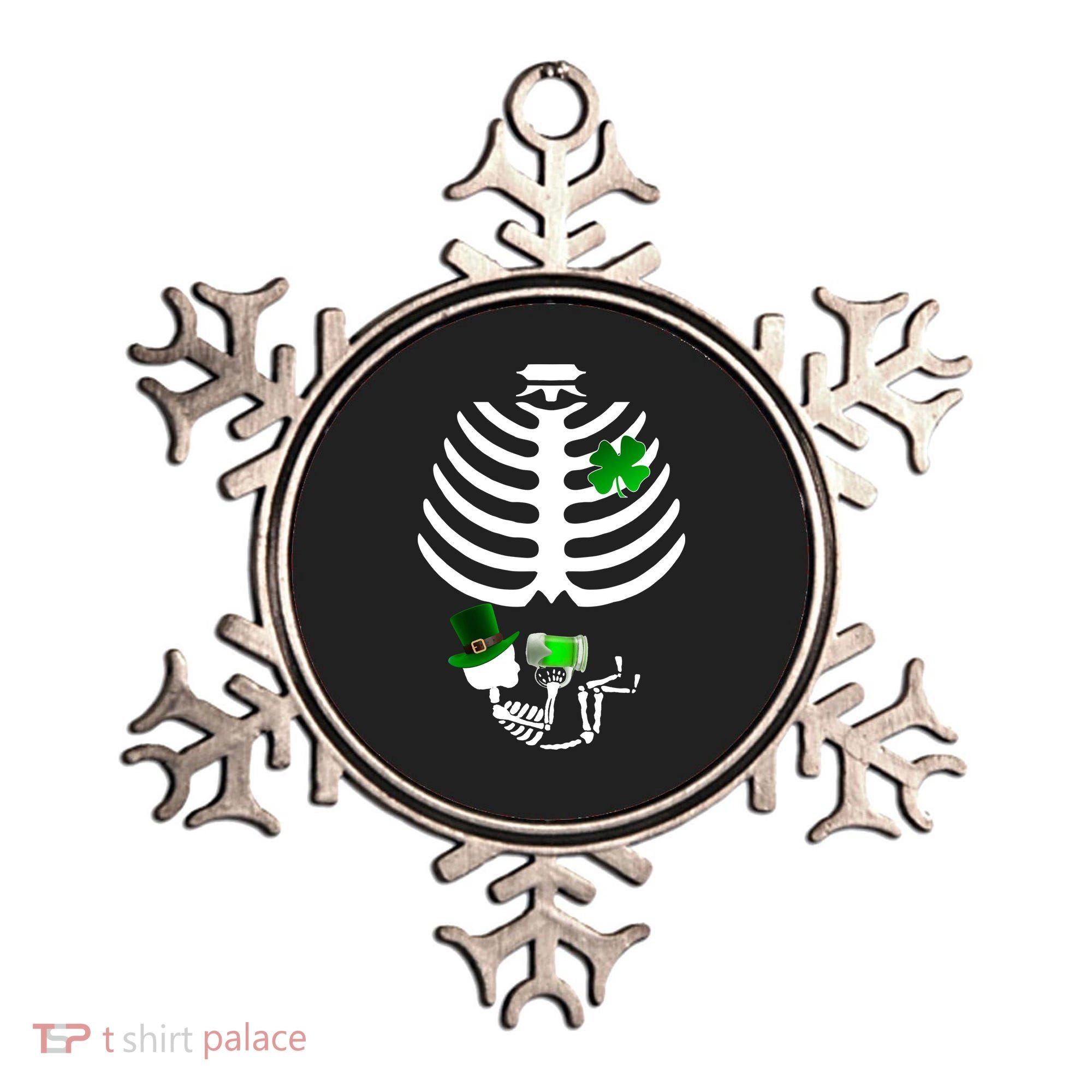 Irish Pregnant Skeleton Baby Beer Ornament