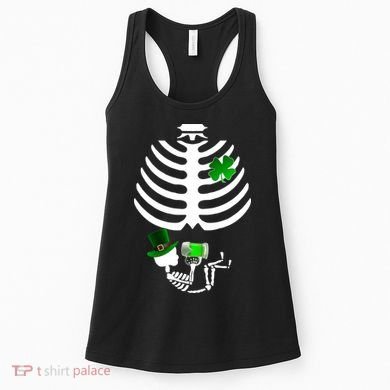 Irish Pregnant Skeleton Baby Beer Women's Tank Top