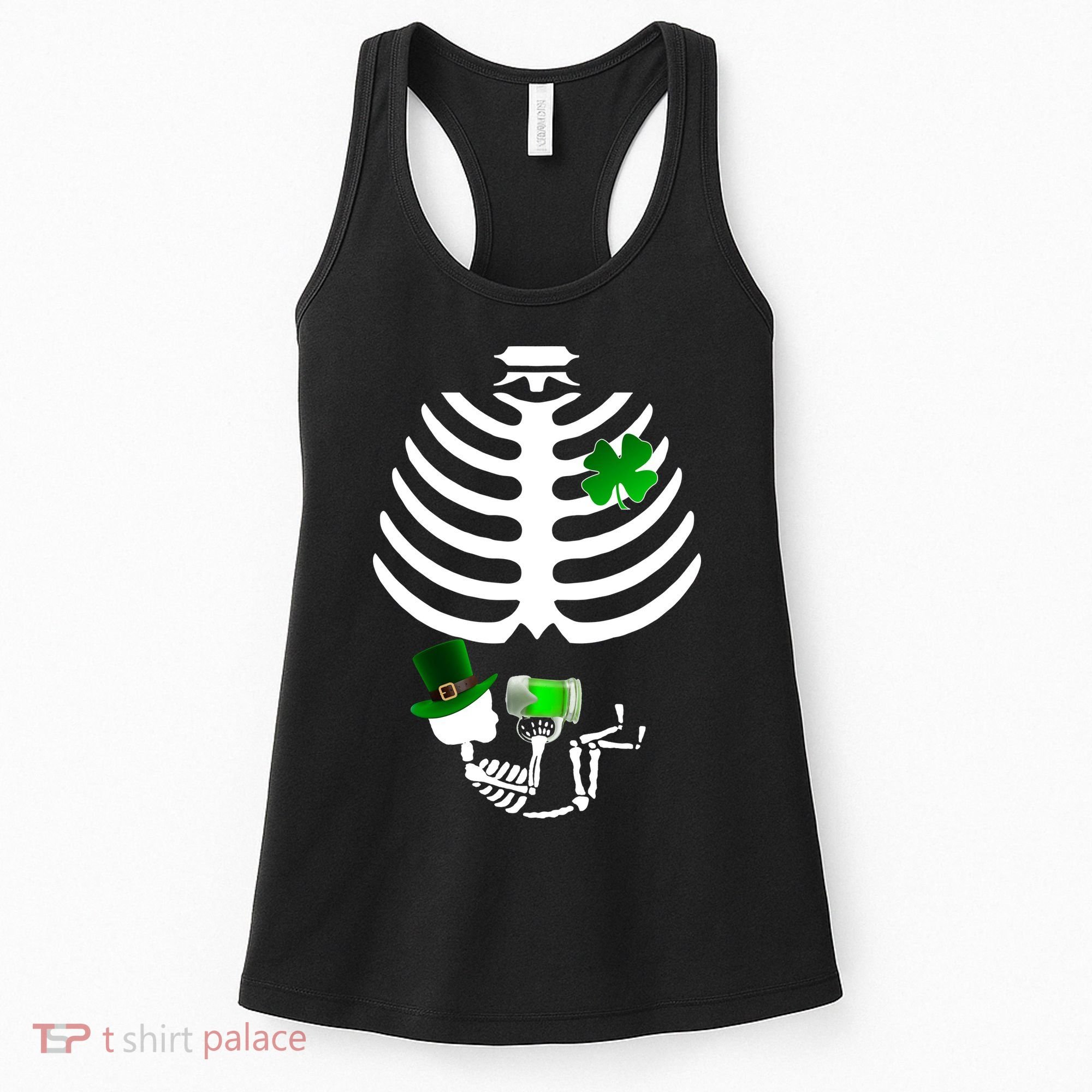 Irish Pregnant Skeleton Baby Beer Women's Tank Top