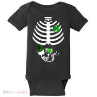 Irish Pregnant Skeleton Baby Beer Baby Bodysuit thumb 0