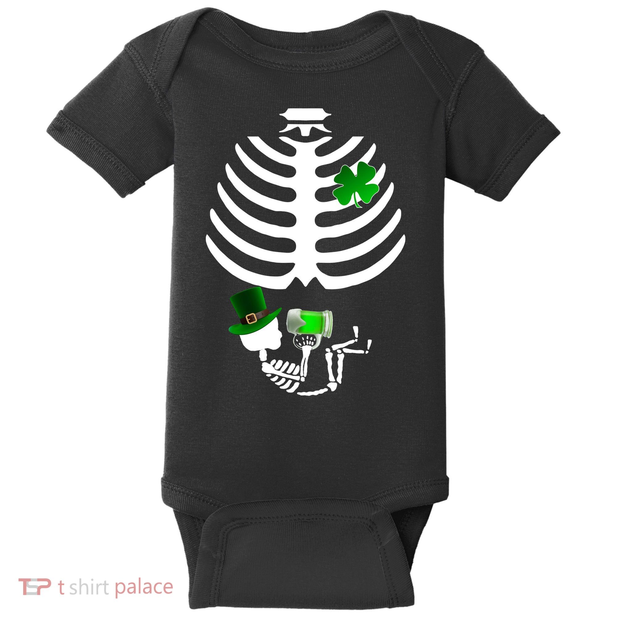 Irish Pregnant Skeleton Baby Beer Baby Bodysuit